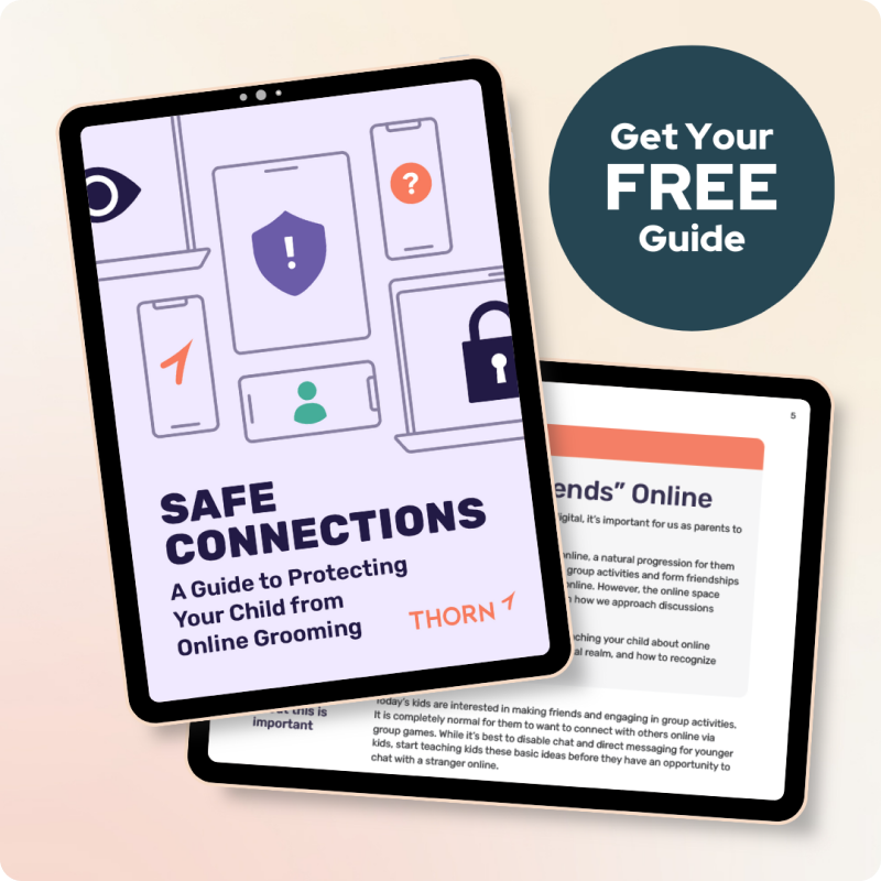 Safe Connections Guide on a tablet